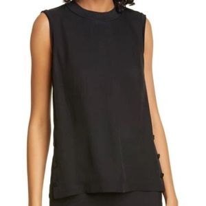 NWT $295 Sz S Rag & Bone Black Aiden Crewneck Tank Top Blouse